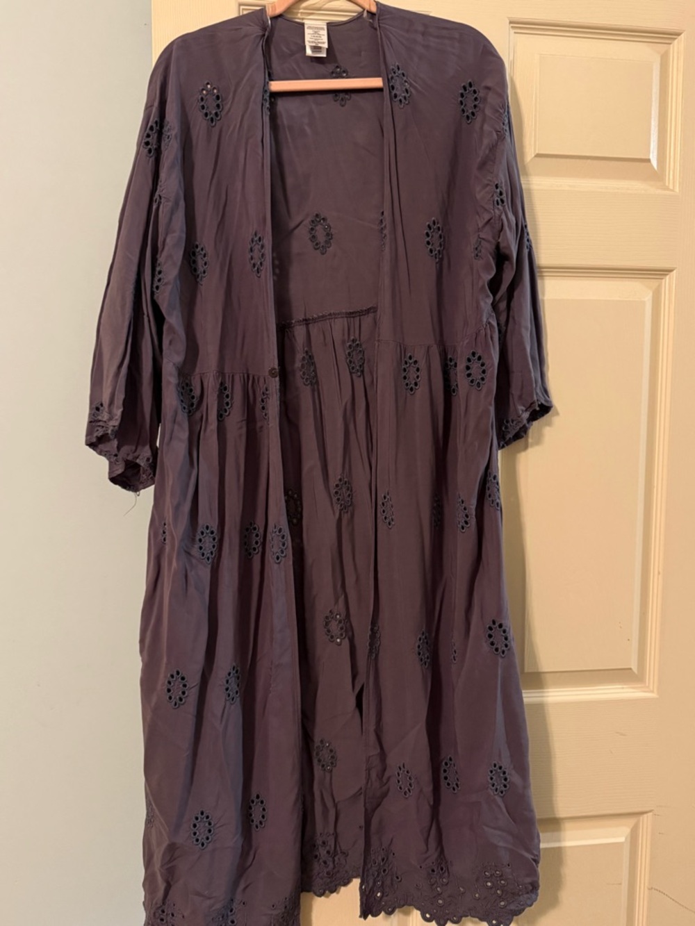 No Boundaries Purple Eyelet Duster Kimono!